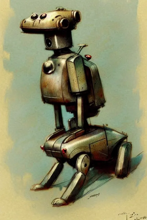 Image similar to (((((1950s robot dog . muted colors.))))) by Jean-Baptiste Monge !!!!!!!!!!!!!!!!!!!!!!!!!!!