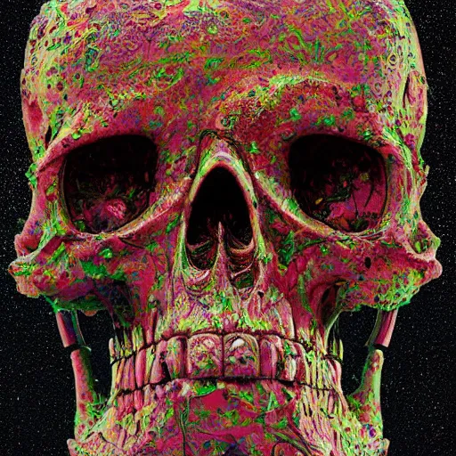 Image similar to portrait_of_a_melting_skull._intricate_abstract._psychedelic_liquod_embossed_intricate_artwork._by_Tooth_Wu_wlop_beeple_dan_mumford._octane_render_trending_on_artstat