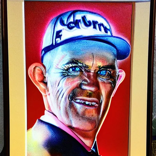 Prompt: airbrushed portrait of 'The Final Boss of Golf'