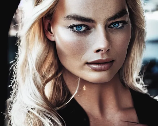 Prompt: a mix of margot robbie and jennifer hawkins, hyper realistic face, beautiful eyes, cinematic, long shot, hyper detailed, 8 5 mm photograph, 8 k resolution, film still, sharp lens, wide lens