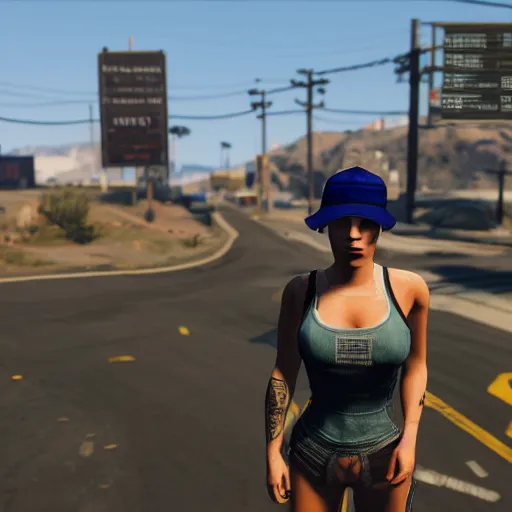 Image similar to Halsey in GTA V, 4k