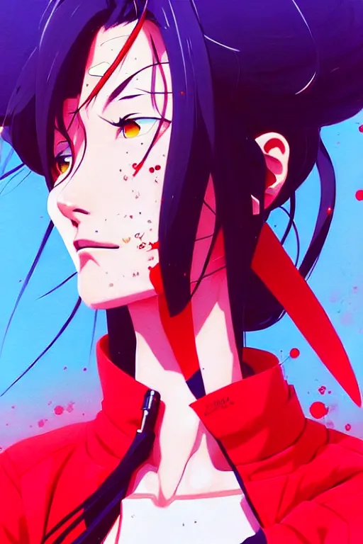 Image similar to a ultradetailed beautiful painting of misato from evangelion, by conrad roset, greg rutkowski and makoto shinkai trending on artstation