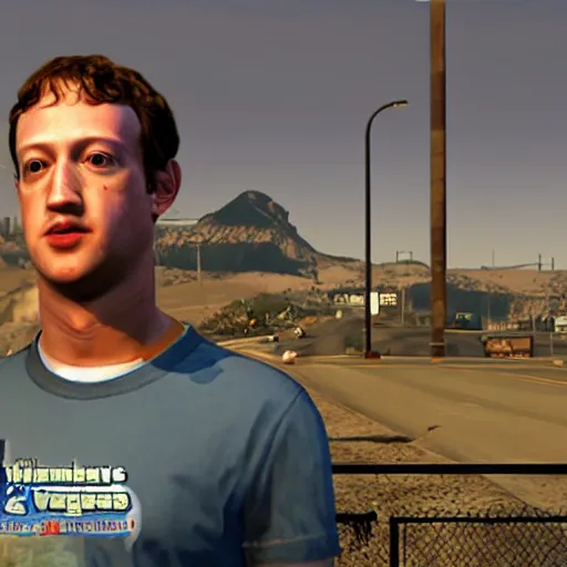 Prompt: Mark Zuckerberg in GTA V, Mark Zuckerberg With Rocket Launcher Gameplay screenshot