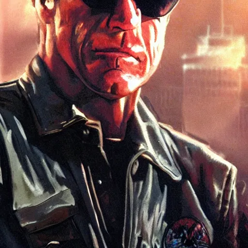 Image similar to joe biden as the terminator, dramatic lighting, cinematic, establishing shot, extremly high detail, photorealistic, cinematic lighting, artstation, style by James Gurney