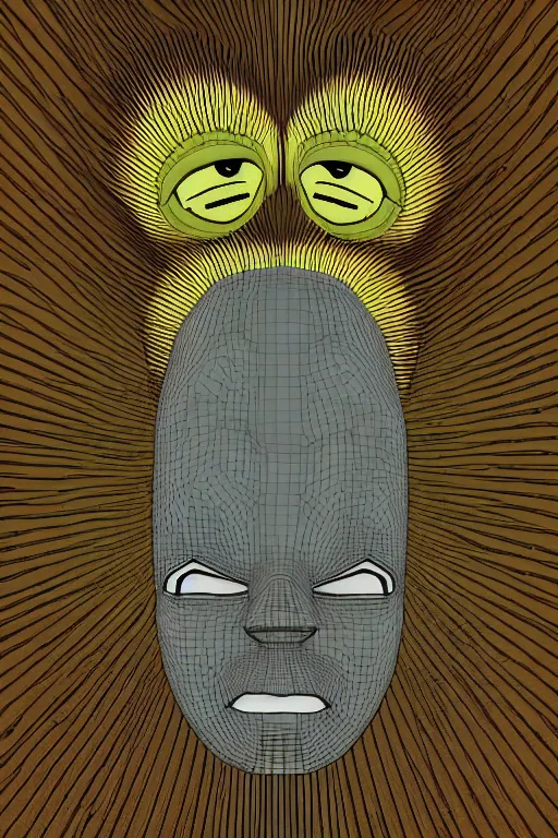 Image similar to clay style 3 d render of abstract sun - headed character'sun head '!!'mason lindroth '!!!!!'hylics style '!!! multimedia, stylized, 3 d graphics, visible fingerprints, clay texture, texture!!! 4 k image