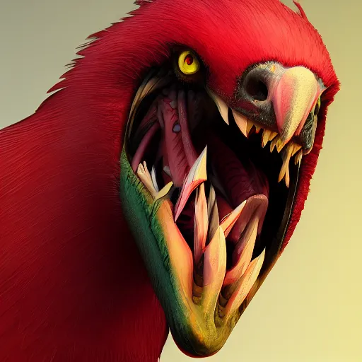 Image similar to A bird with the thirst for blood, hyperdetailed, artstation, cgsociety, 8k