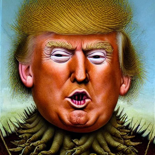 Prompt: donald trump by giuseppe arcimboldo