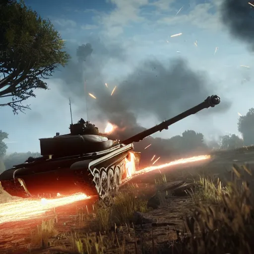 Image similar to Battlefield 1 screenshot, tanks