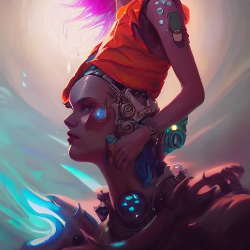 Image similar to a portrait of a beautiful cybernetic hippie, cyberpunk concept art by pete mohrbacher and wlop and artgerm and josan gonzales, digital art, highly detailed, intricate, sci-fi, sharp focus, Trending on Artstation HQ, deviantart, unreal engine 5, 4K UHD image