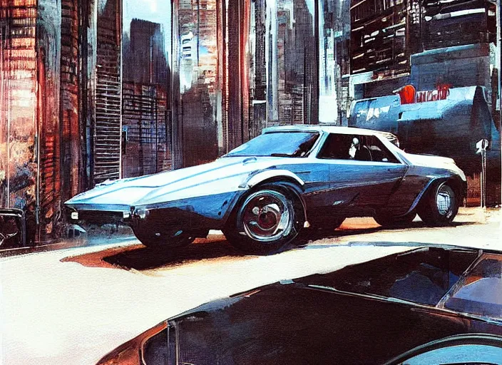 Prompt: ( ( ( ( ( garbage truck, car concept art, sci - fi illustration, painting ) ) ) ) ) by vincent di fate and john berkey and knight rider!!!!!!!