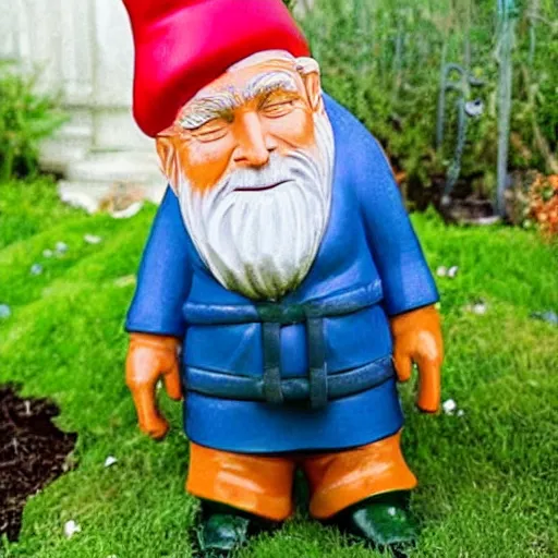 Prompt: Breathtaking photorealistic picture of Donald Trump as a garden gnome