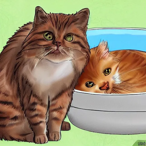 Prompt: wikihow article on how to bath your cat, with illustrations and diagrams ,