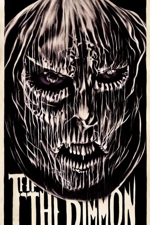 Image similar to the demon, poster art by john carpenter, trending on deviantart, gothic art, grotesque, creepypasta, freakshow