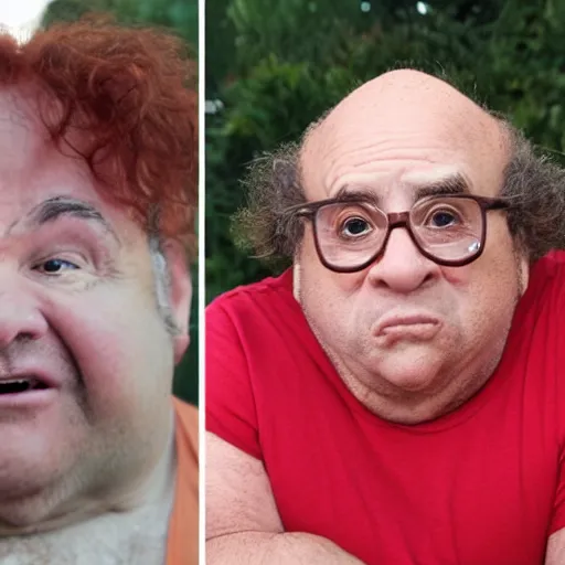 Prompt: human strawbarry with danny devito face