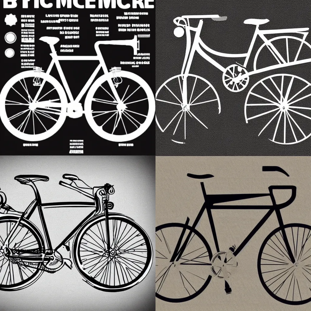 Prompt: Bicycle diagram, perfect, detailed