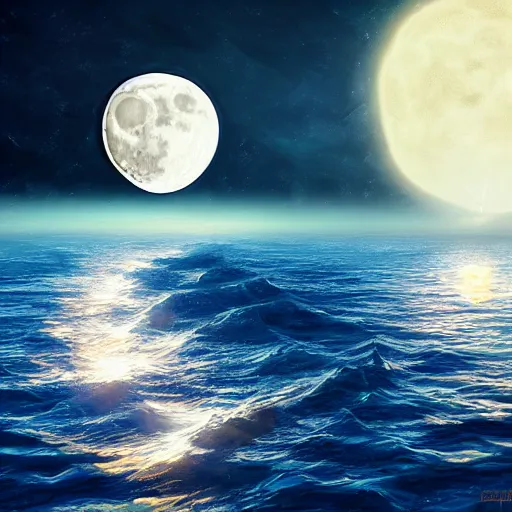 Sail To the Moon, Digital Art, Trending on Artstation | Stable ...