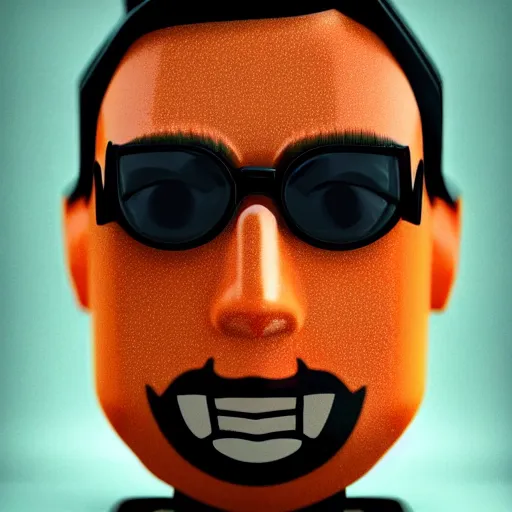 Image similar to photorealistic portrait of marilyn manson with body of lego toy, lego movie still, realistic 3 d render, 8 k