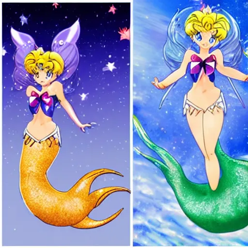 Prompt: sailor moon as a.mermaid