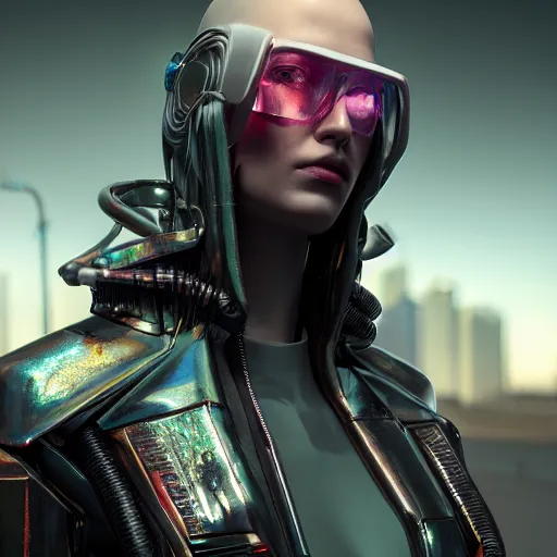 cyberpunk humanoid from 2100 wearing clear coat | Stable Diffusion ...