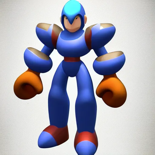 Image similar to 3d render of a video game character similar to a megaman boss