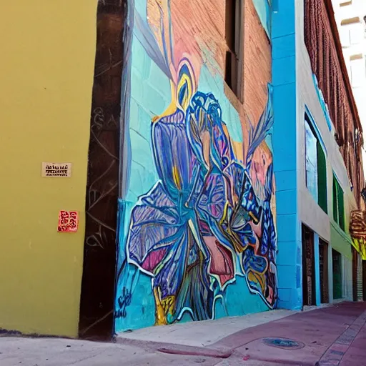 Image similar to downtown tucson, in style of street art