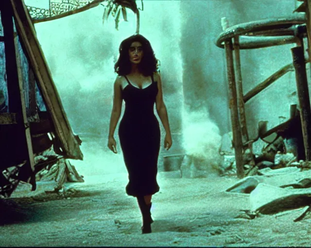 Prompt: film still of salma hayek in from dusk till daw 1 9 9 6, octane, craig mullins,