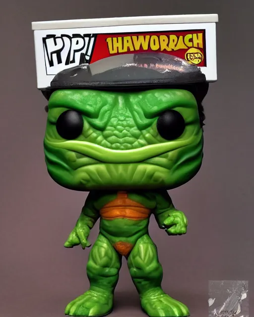 Image similar to A Luchasaurus Funko Pop. Photographic, photography