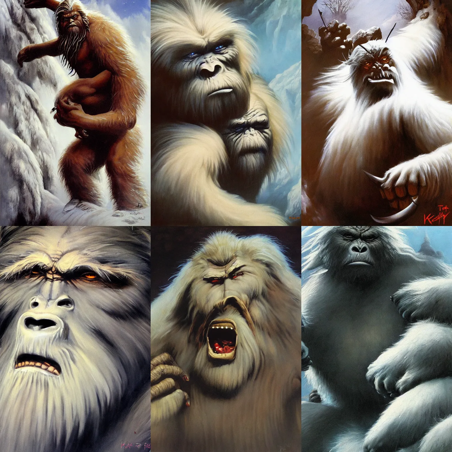 Prompt: stunning, very detailed painting of the Yeti, Ken Kelly, Frank Frazetta, 4k, high quality