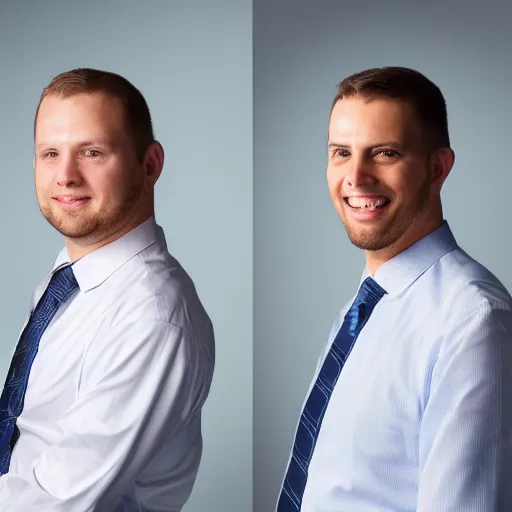 Prompt: corporate portrait, junior sales executive, employee of the year, professional studio lighting