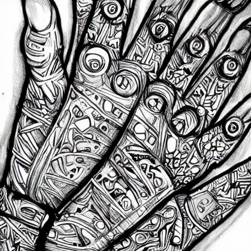 Image similar to human hand, intricate, highly detailed, photorealistic,