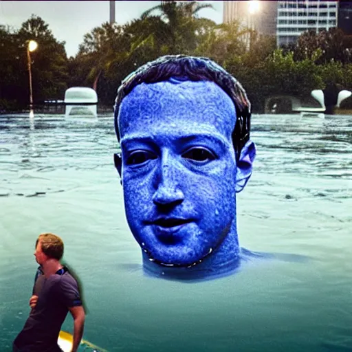 Image similar to mark zuckerberg made of water