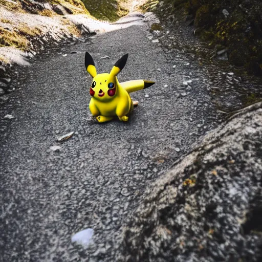 Image similar to took this pic of a wild pikachu while hiking in the alps #nature