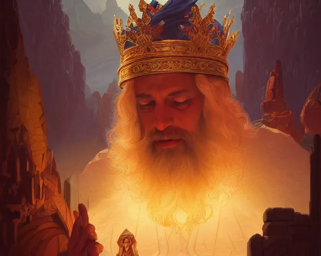 Prompt: king david of israel, photography of kurzgesagt, deep focus, d & d, fantasy, intricate, elegant, highly detailed, digital painting, artstation, concept art, matte, sharp focus, illustration, hearthstone, art by artgerm and greg rutkowski and alphonse mucha