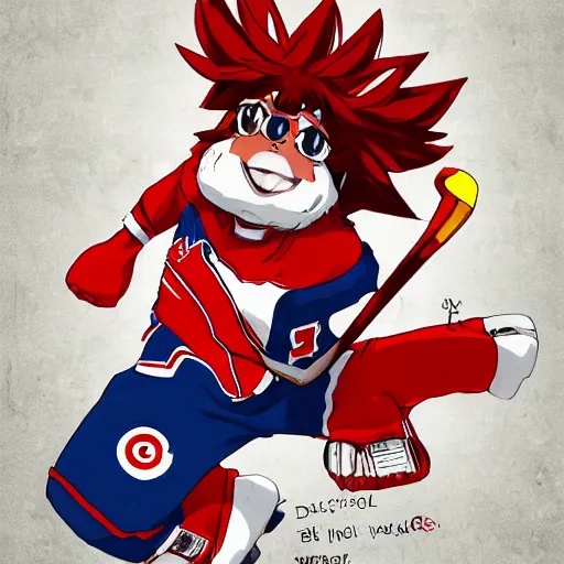 Image similar to anime Portrait of Youppi the Habs Montreal Canadiens Mascot as a very cute powerful and friendly pokemon, highly detailed anime, high evolution, 1990s, legendary, smooth, sharp focus, dynamic lighting, intricate, trending on ArtStation, illustration pokemon, art by WLOP