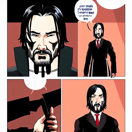 Prompt: John Wick in hanbok, comic style