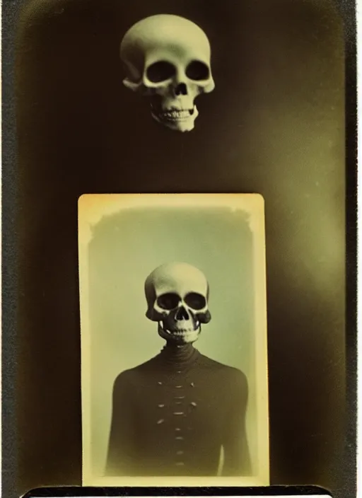 Image similar to 👽, 💀, 1 9 1 0 polaroid photo