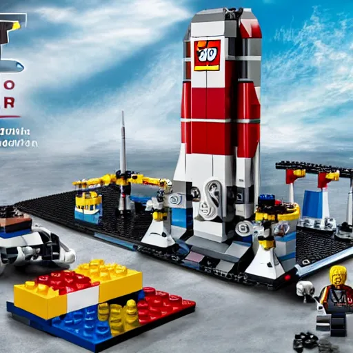 Image similar to an elon musk space x lego set