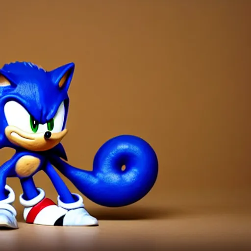 Image similar to sonic the hedgehog made out of porcelain in the style of the ming dynasty