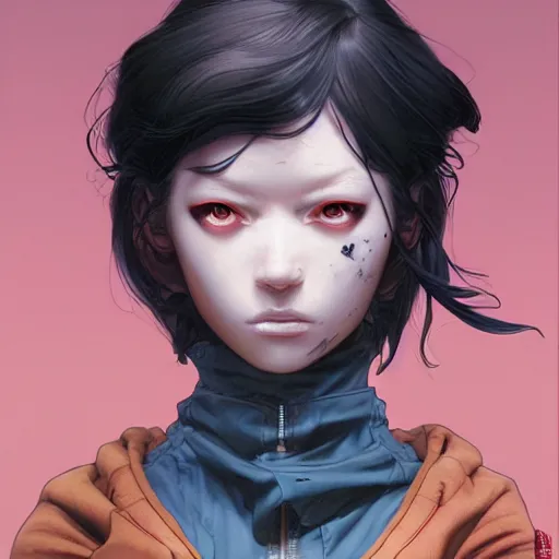 Image similar to prompt : stealthy rogue adventure character portrait soft light painted by james jean and katsuhiro otomo and erik jones, inspired by akira anime, smooth face feature, intricate oil painting, high detail illustration, sharp high detail, manga and anime 1 9 9 9