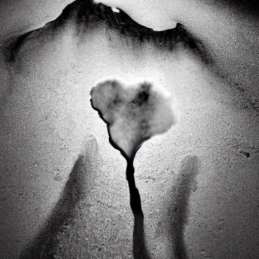 Image similar to rorschach test, award winning black and white photography