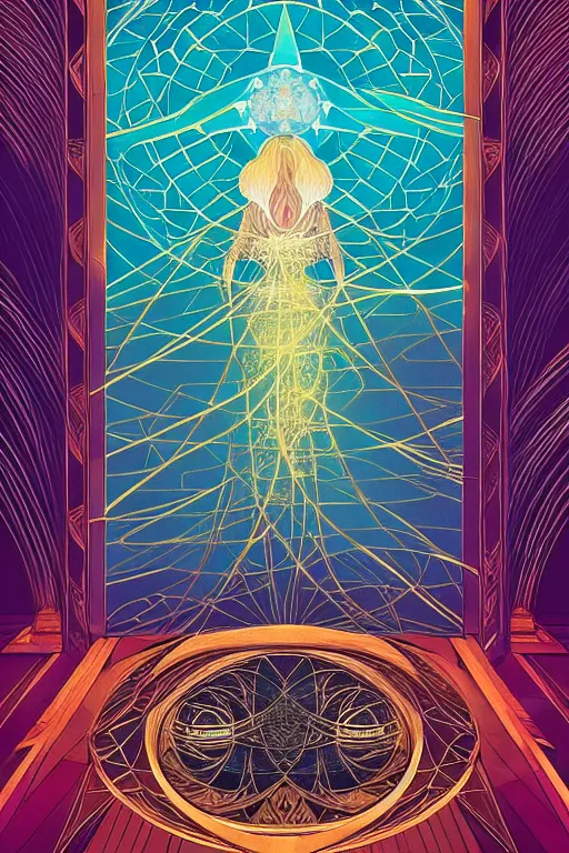 Prompt: symmetry!! intense acotar cover art bakground geometrical glass in the throne room, intricate, elegant, highly detailed, my rendition, digital painting, artstation, concept art, smooth, sharp focus, illustration, art by petros afshar and takashi murakami and victo ngai