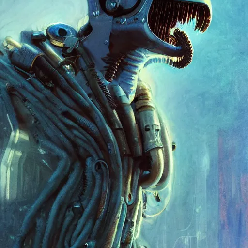 Prompt: mad max squid monster astronaut, hyper detailed, digital art, trending in artstation, cinematic lighting, studio quality, smooth render, unreal engine 5 rendered, octane rendered, art style by klimt and nixeu and ian sprigger and wlop and krenz cushart, full body portrait, well lit, intricate abstract. cyberpunk, intricate artwork, by Tooth Wu, wlop, beeple. octane render, trending on artstation, greg rutkowski very coherent symmetrical artwork. cinematic, hyper realism, high detail, octane render, 8k, minimalistic, hyperrealistic surrealism, award winning masterpiece with incredible details, a surreal vaporwave liminal space, highly detailed, trending on ArtStation