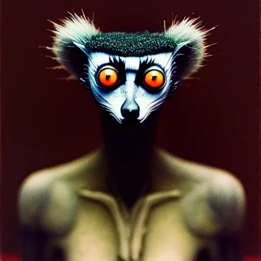 Image similar to the lemur by otto dix, junji ito, hr ginger, jan svankmeyer, beksinski, claymation, hyperrealistic, aesthetic, masterpiece