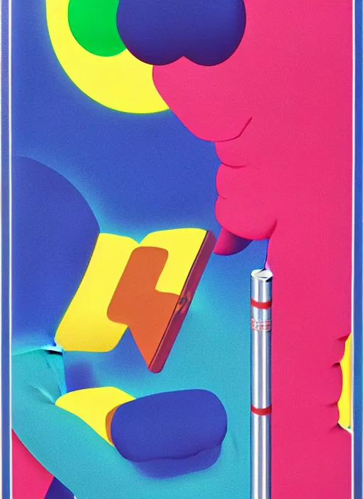 Prompt: cigarette by shusei nagaoka, kaws, david rudnick, airbrush on canvas, pastell colours, cell shaded, 8 k