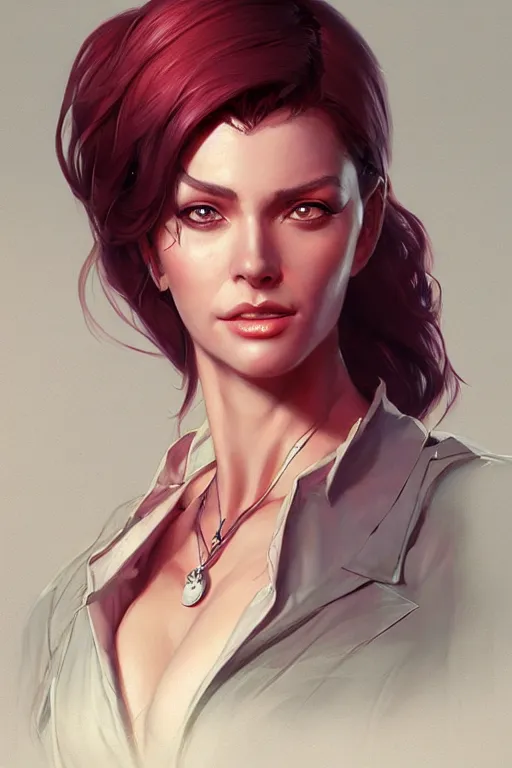 Prompt: actress Belladonna as an office boss, highly detailed, digital painting, artstation, concept art, smooth, sharp focus, illustration, Unreal Engine 5, 8K, art by artgerm and greg rutkowski and edgar maxence