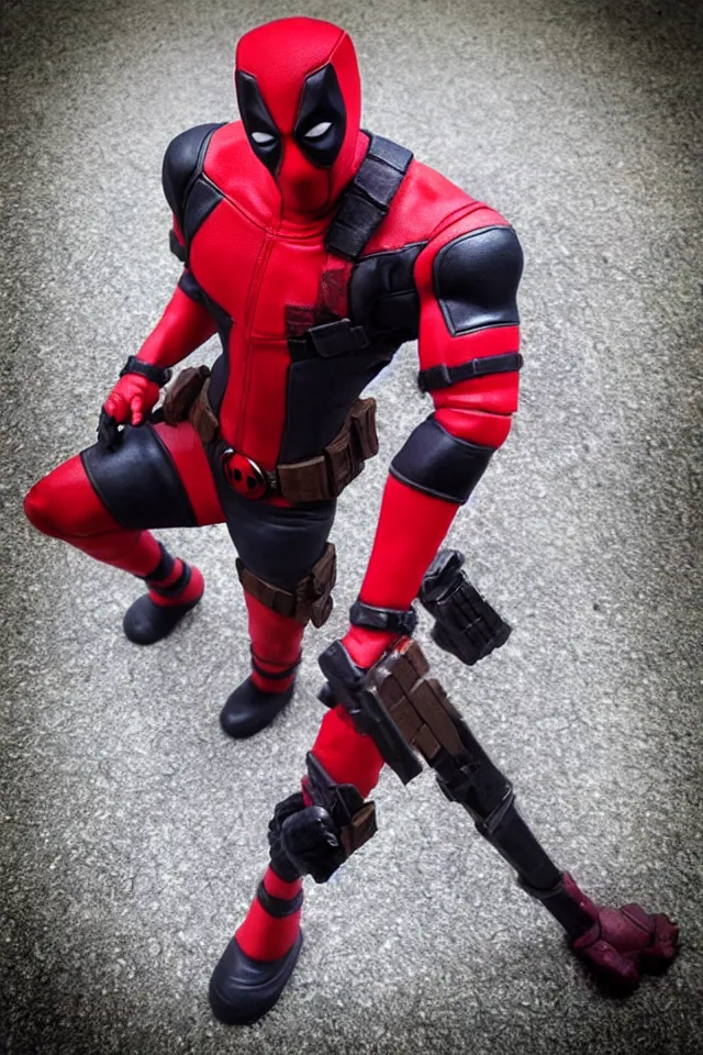 Prompt: “full length figure of Deadpool ,realistic”