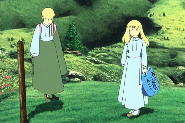 Image similar to still image from the sound of music by hayao miyazaki, ultra detailed, finely detailed