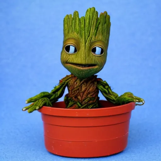 Image similar to baby groot in the muppet show