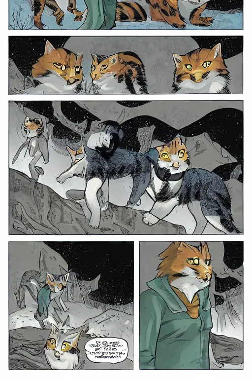 Image similar to a graphic novel comic about warrior cats