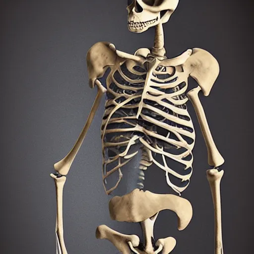 Prompt: a pregnant skeleton